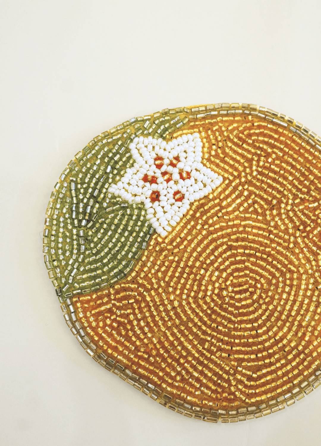 Coaster Lemon Bloossom Glass Bead