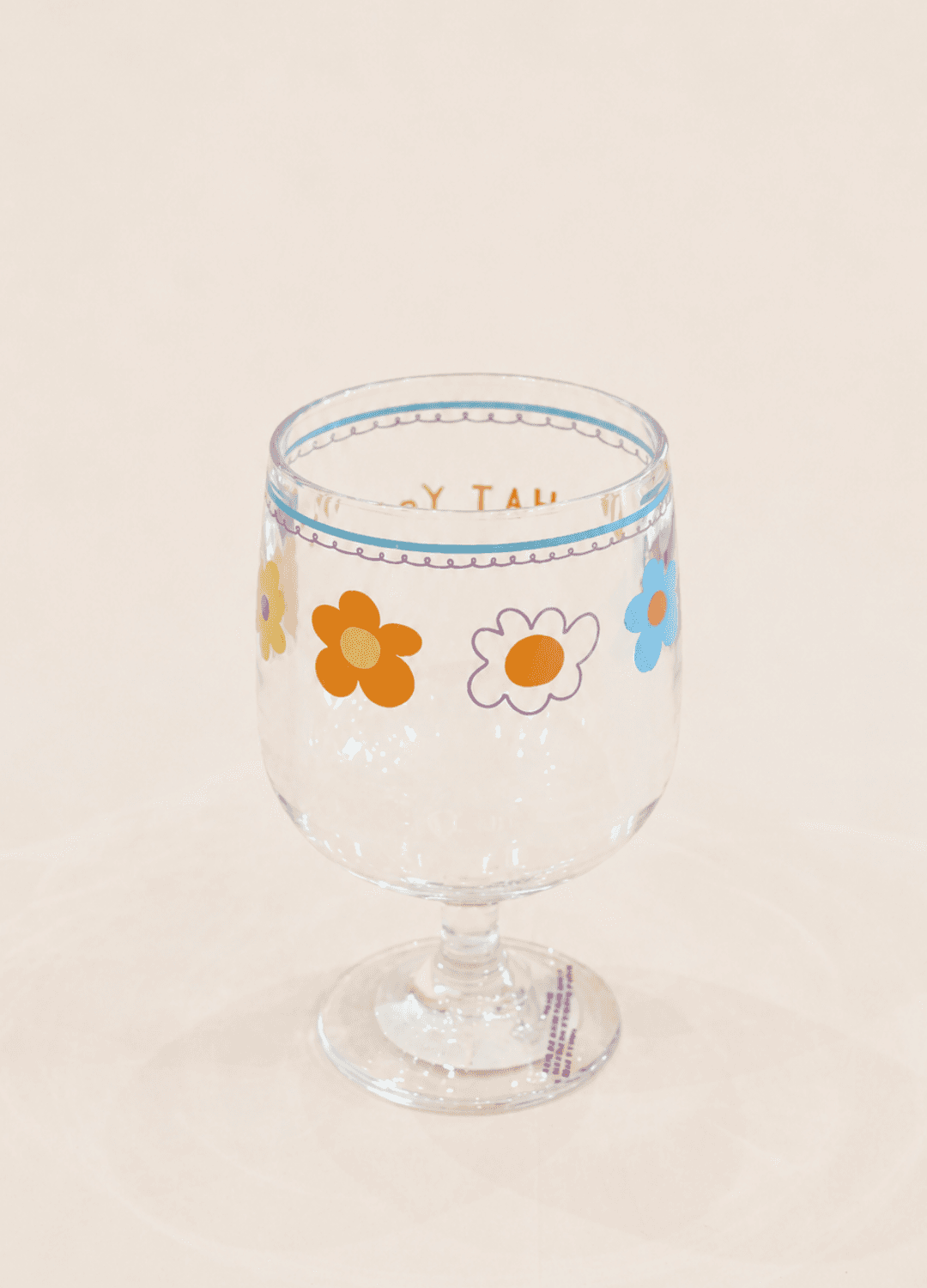 Floral Acrylic Wine Glass