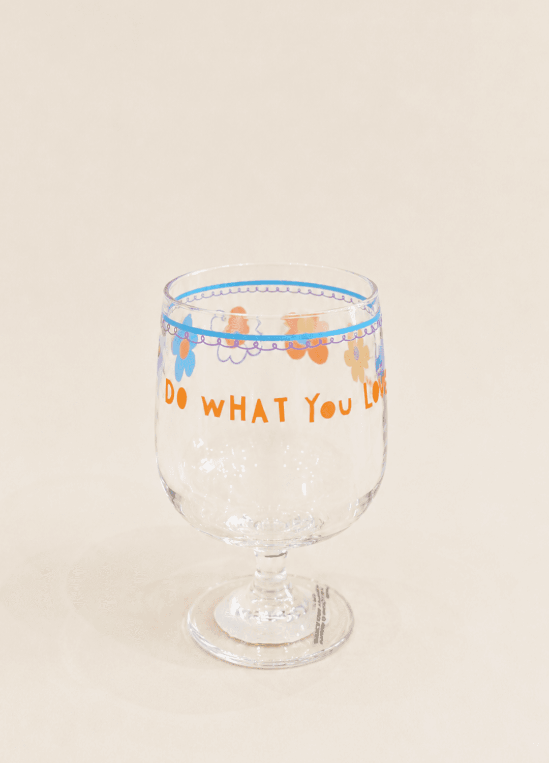 Floral Acrylic Wine Glass
