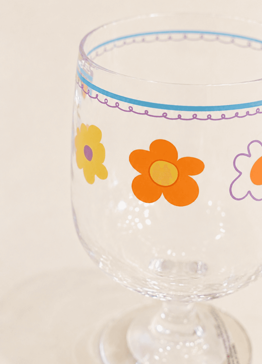 Floral Acrylic Wine Glass