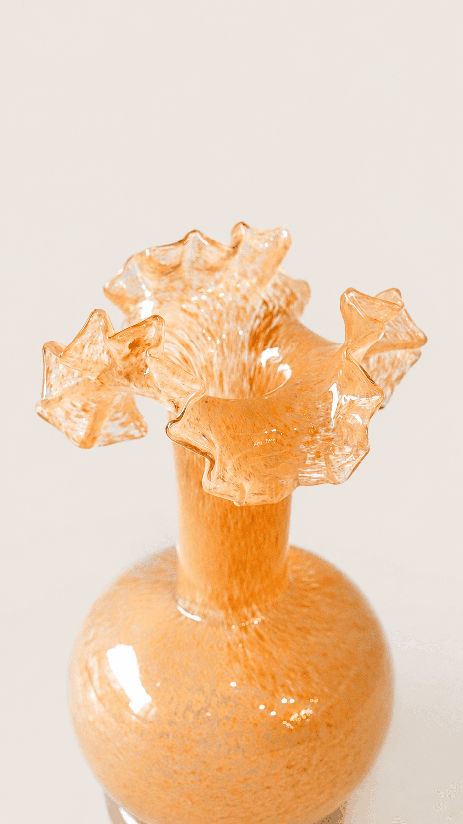 Apricot Frill Glass Vase