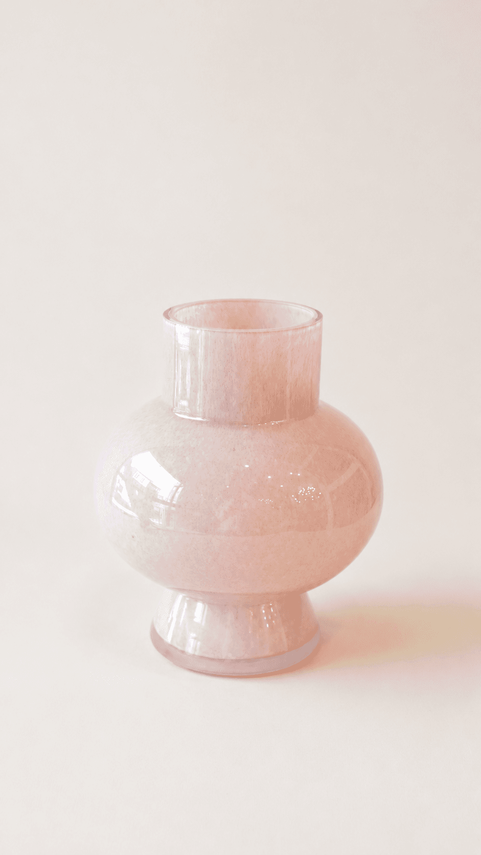 Rosy Orb Glass Vase