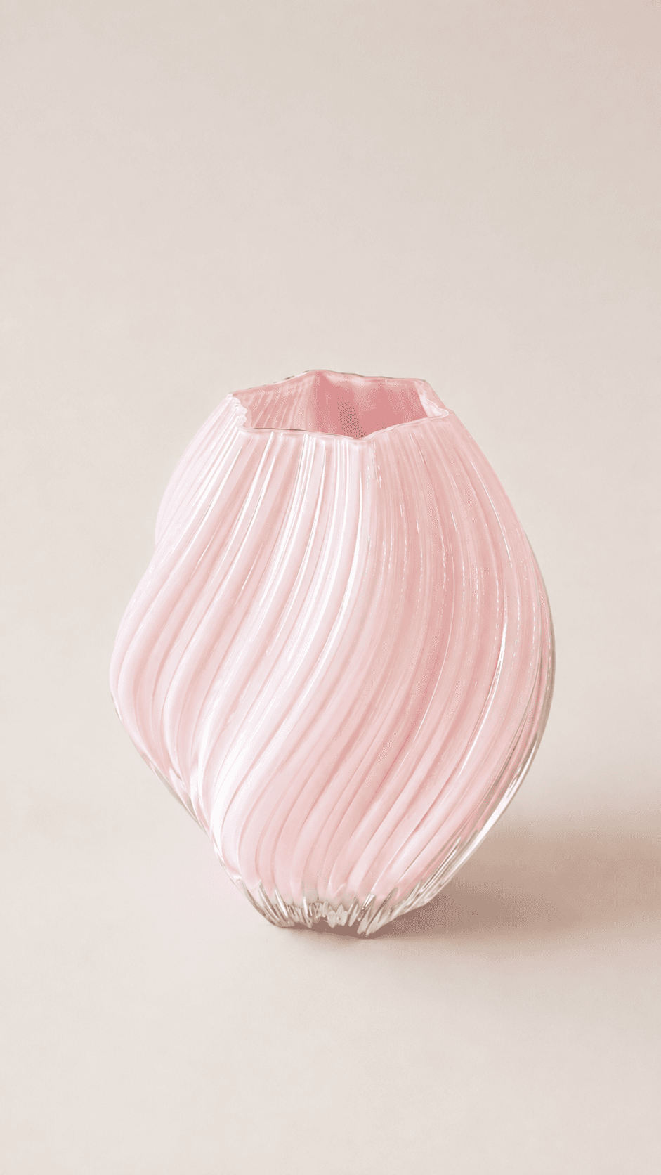 Pink Twist Glass Vase
