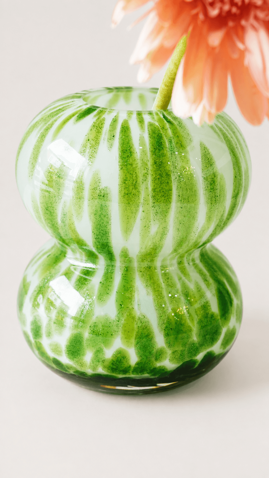 Green Bubble Glass Vase