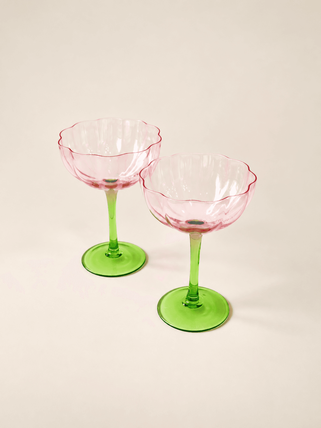 Flower Blush Pink Cocktail Glass