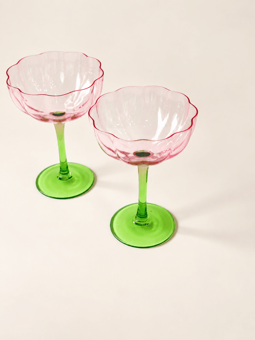 Flower Blush Pink Cocktail Glass