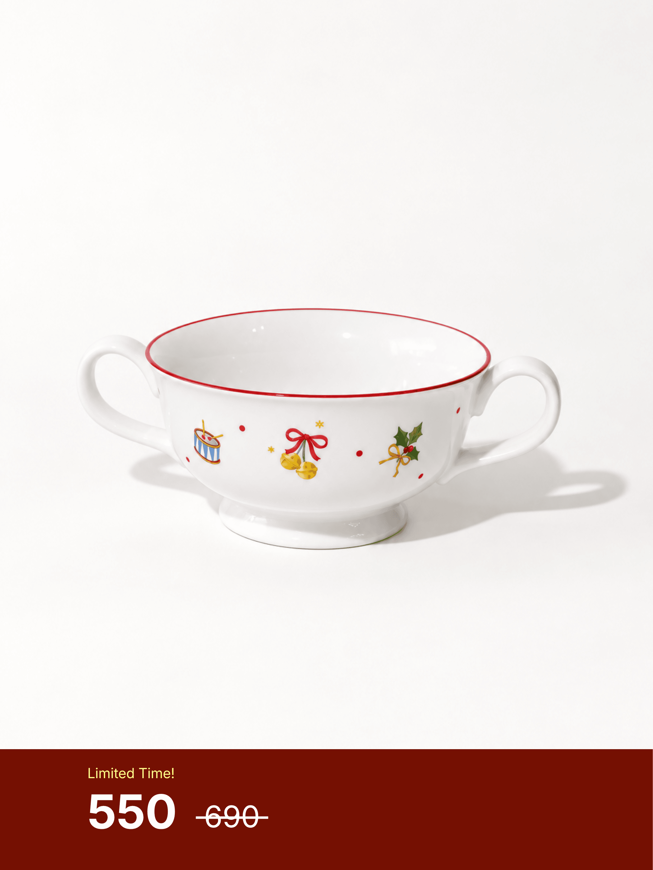 Holly Bear - Two Handle Bowl