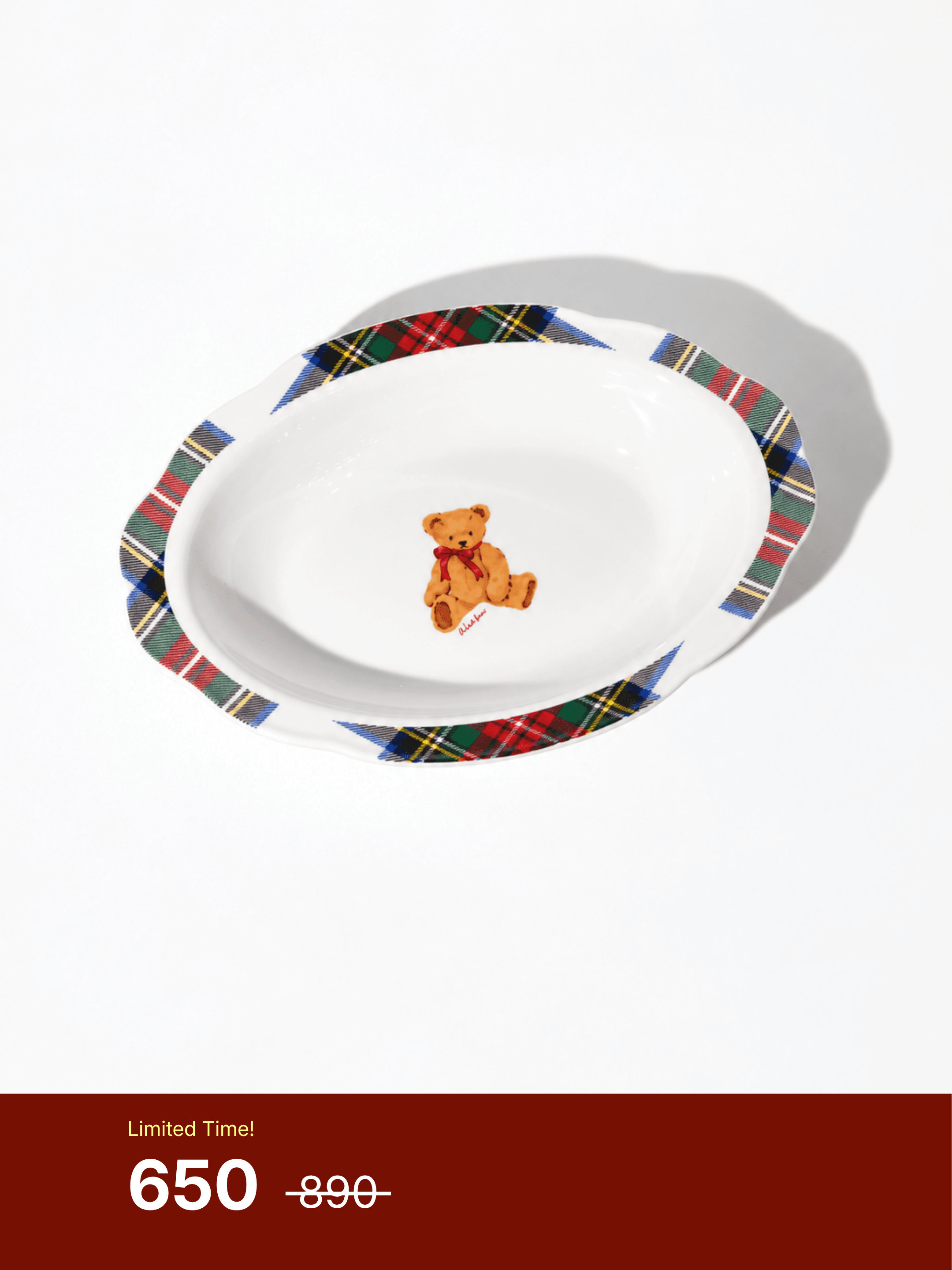 Holly Bear - Oval Bowl