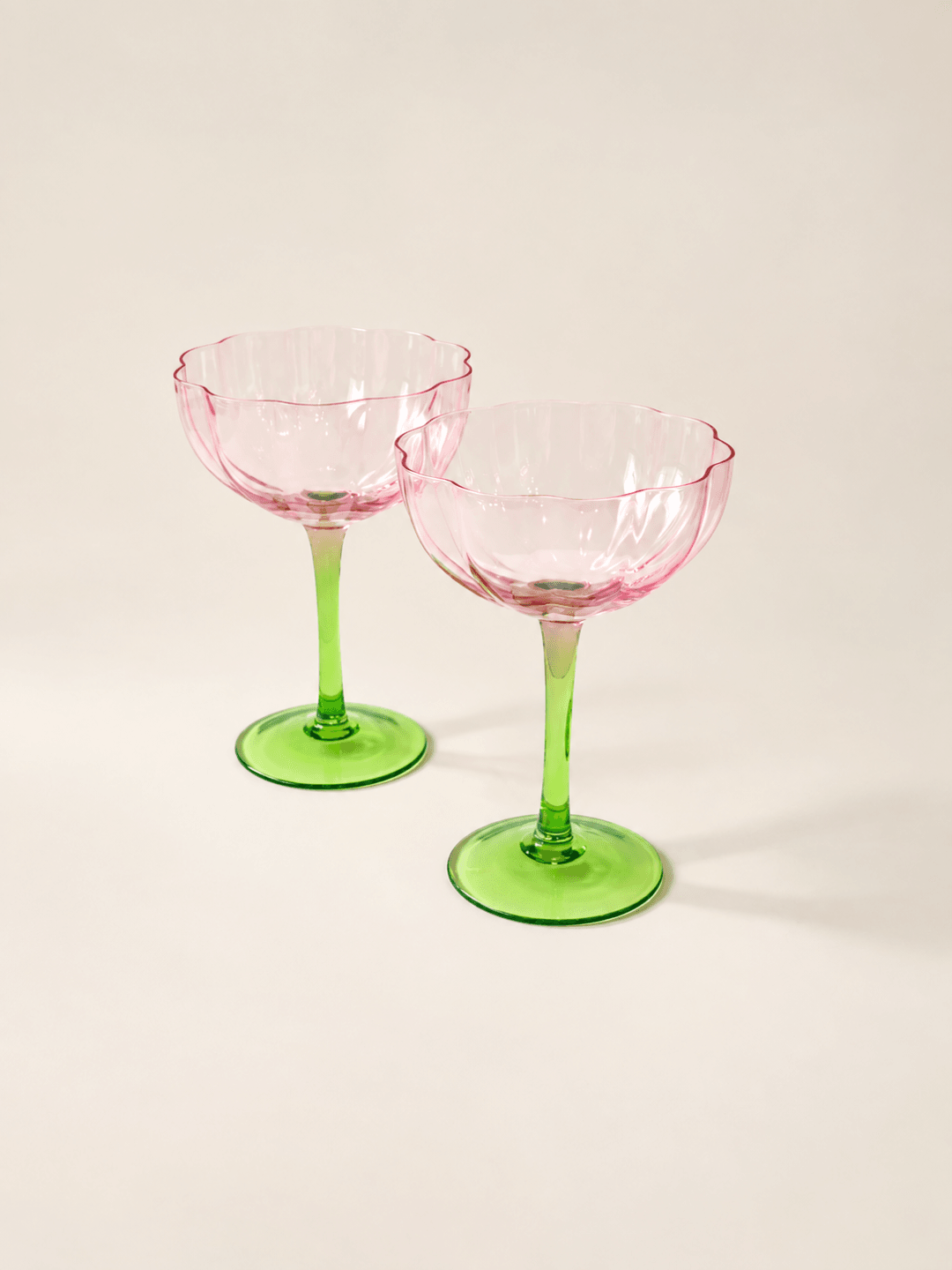 Flower Blush Pink Cocktail Glass