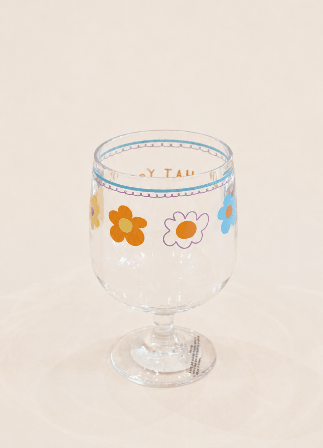Floral Acrylic Wine Glass