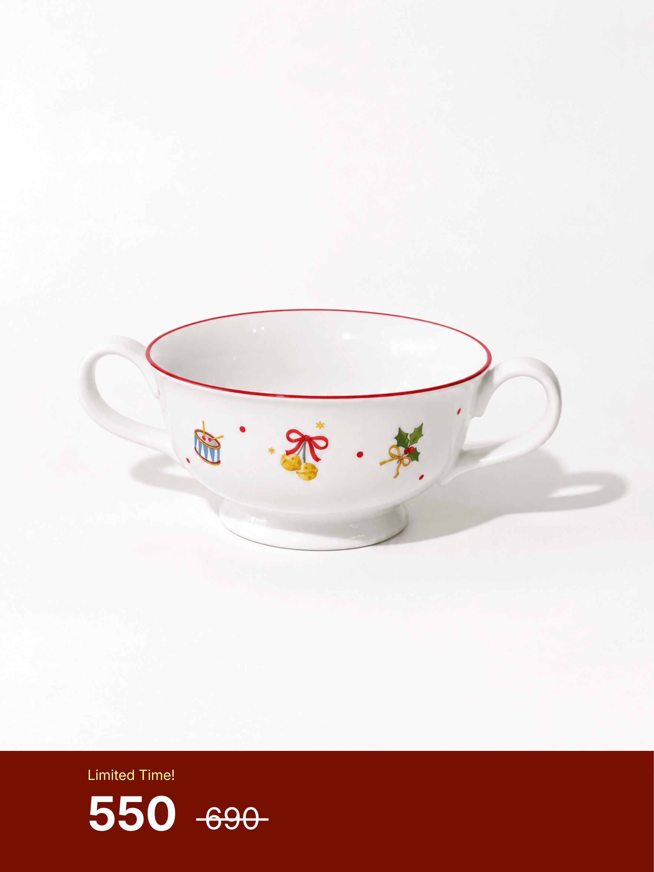 Holly Bear - Two Handle Bowl