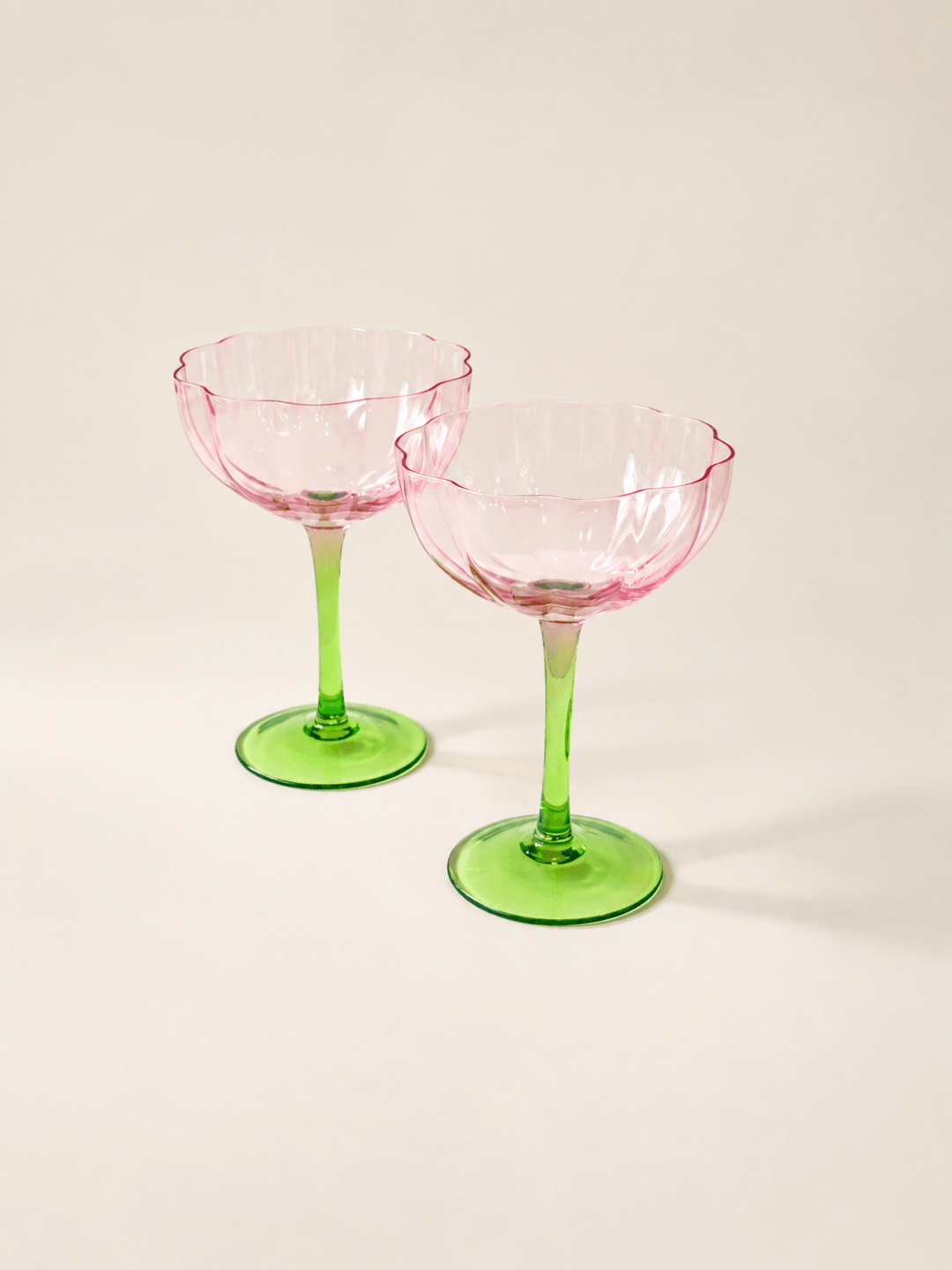 Flower Blush Pink Cocktail Glass